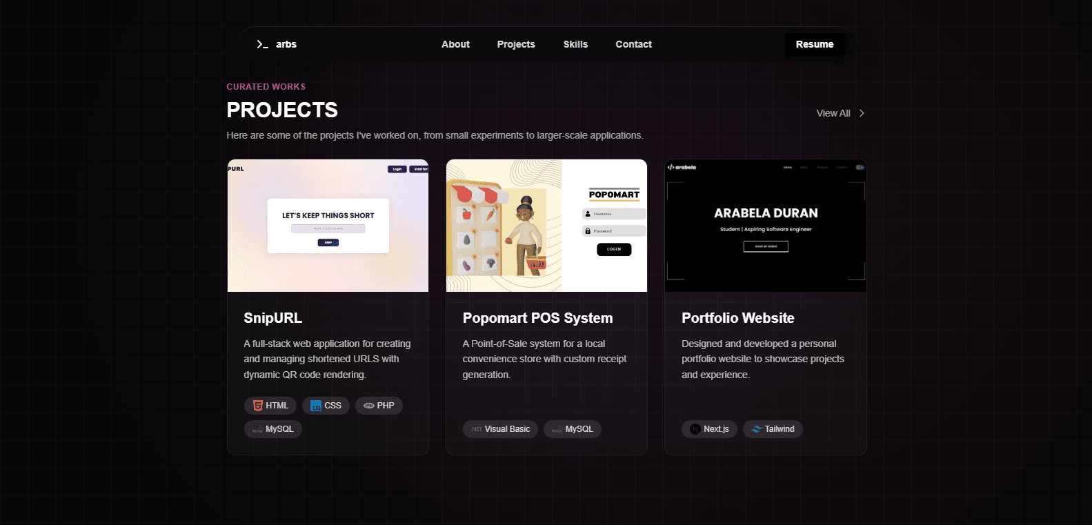 Portfolio Website screenshot 3